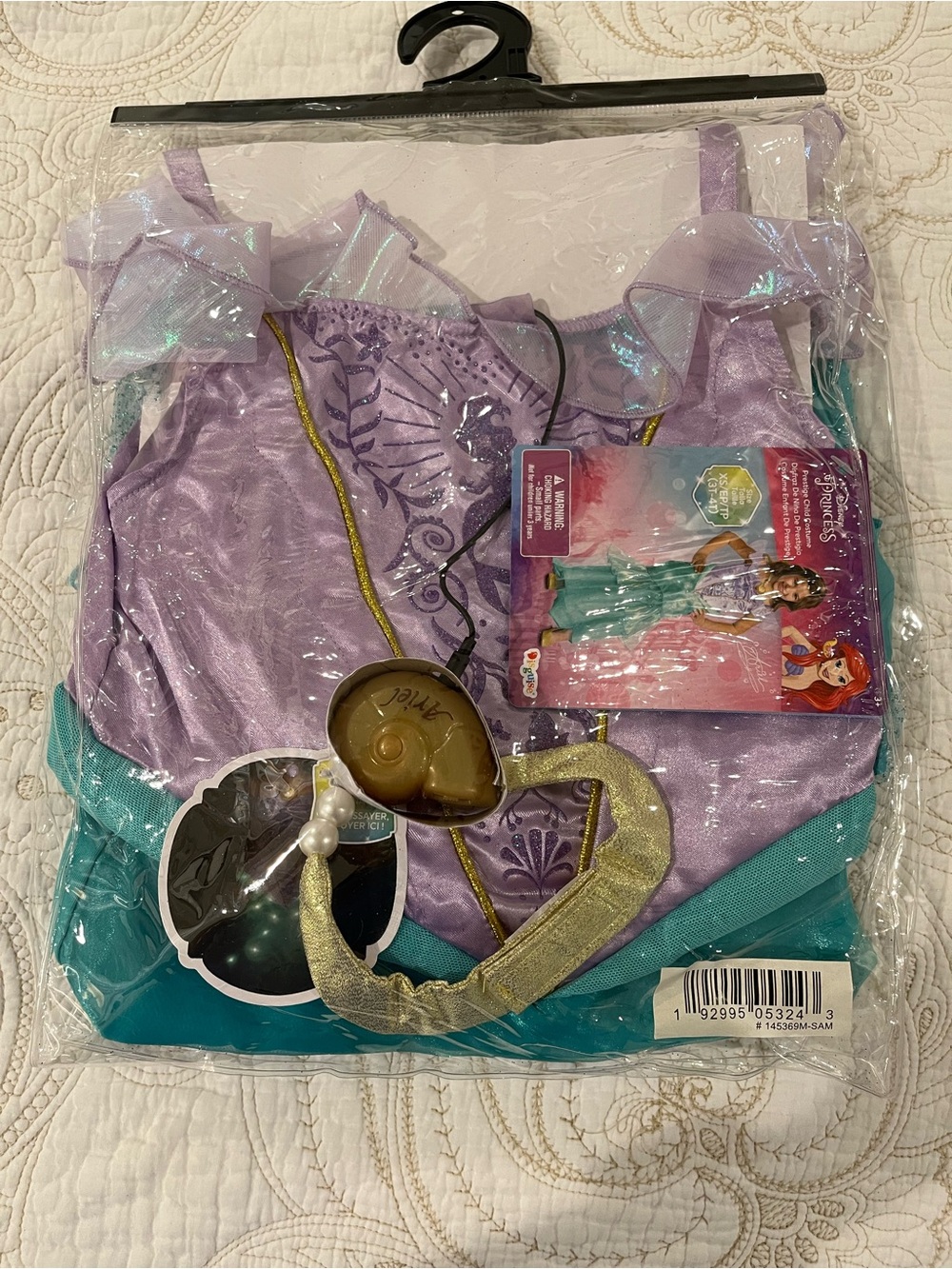 Ariel Little Mermaid Girls Costume - Aqua/Green - XS (3T-4T) - Picture 2 of 2